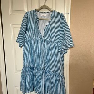 India collection Isla  organic cotton Emerson Fry Blue and White Striped Dress